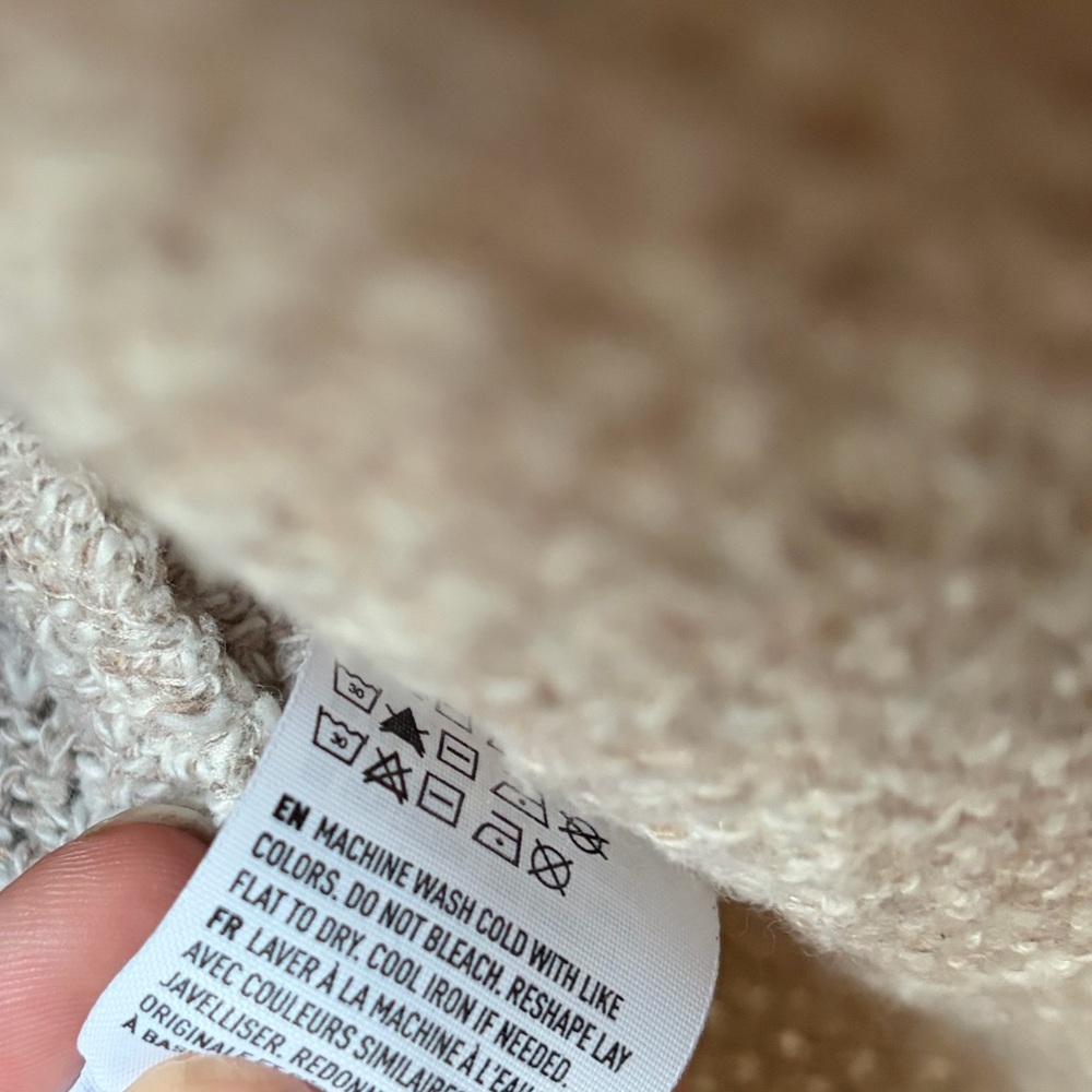 American Eagle Oatmeal Beige Marled Knit Open Front Cardigan Small - Picture 8 of 8